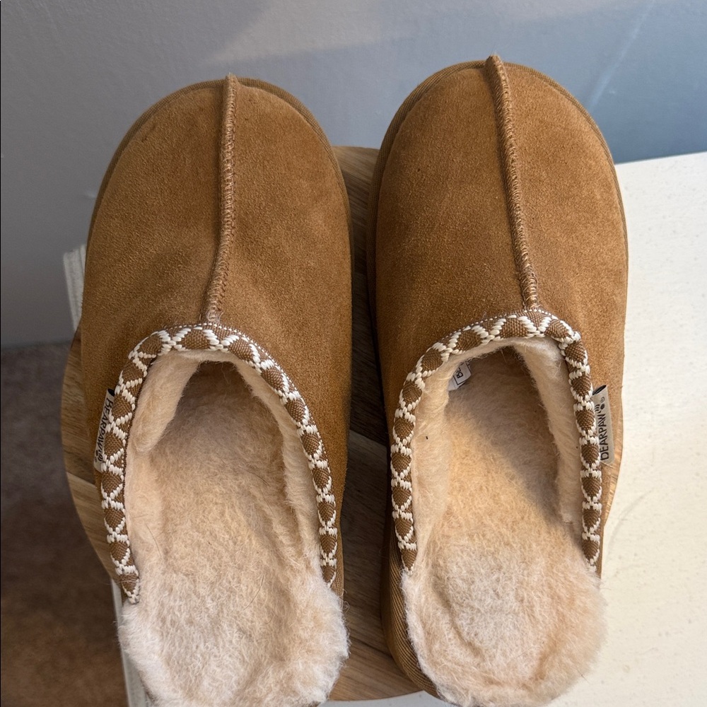 BearPaw Tan Suede Slippers - Picture 3 of 7